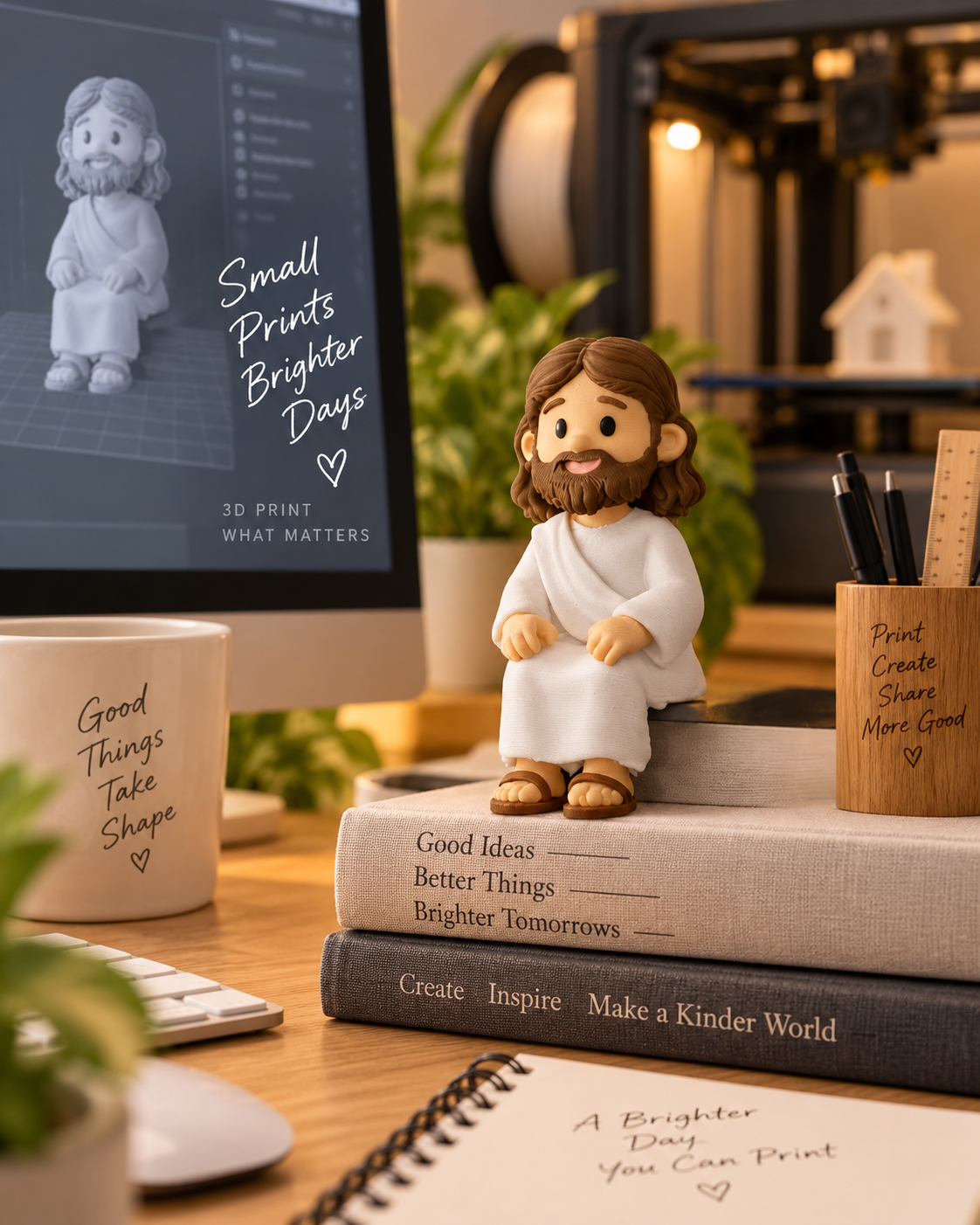 Pequeno Jesus em espaço criativo